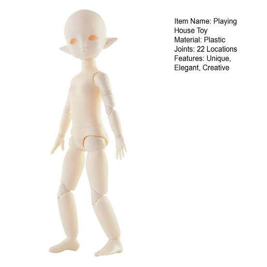 Chubby Elf Doll 30cm 22-Joint White Body Elf Doll for Customization Photography DIY Plastic Articulated Jointed Elf Toy for Collectors & Kids Role