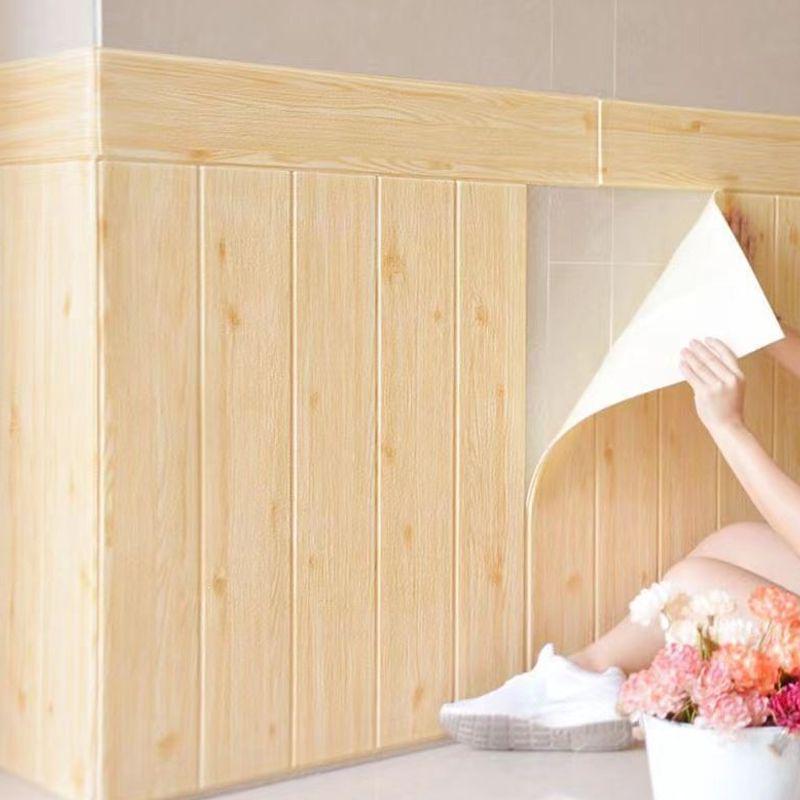 3D Holzmaserung Selbstklebende Wandaufkleber für Schlafzimmer – Weich, Kollisionsschutz, Warm Dekorative Tapete