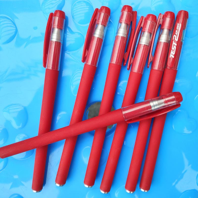 Bright Frosted Red Pen for Smooth, Skipping-Free Writing - Ideal for Office, Exams, Teacher Grading, and Homework (380 Red Pen)
