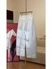 Women's Dark Blue Wide-Leg High-Waisted Scimitar Pants - 2026 Spring/Summer Fashion, Casual and Versatile Nezha Style.