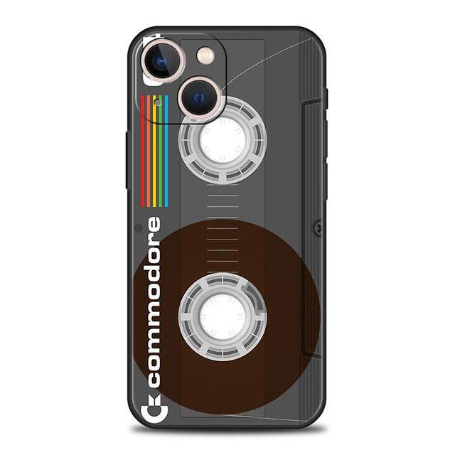 Vintage Tape Camera Gameboy Phone Case For iPhone Apple 15 14 13 12 11 Pro Max Mini 7 8 Plus XR XS X SE Black Silicone Cover