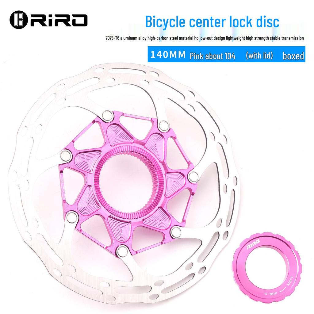 RIRO Ultra-light Center Lock Disc Brake Rotor for Mountain and Road Bikes, 140/160MM, Heat Dissipation.