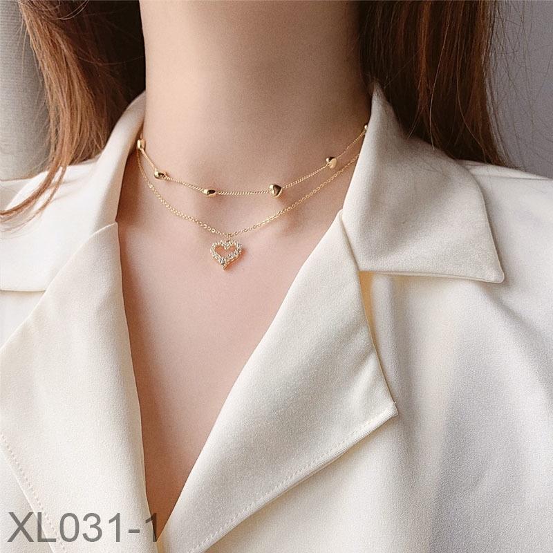 Women's Love Double-layer Clavicle Necklace, Minimalist Ins Style, Unique Influencer Trending Neck Chain