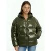Damen Kapuze Langarm Einfarbig Daunenjacke Lockerer Schnitt Freizeit Wintermantel