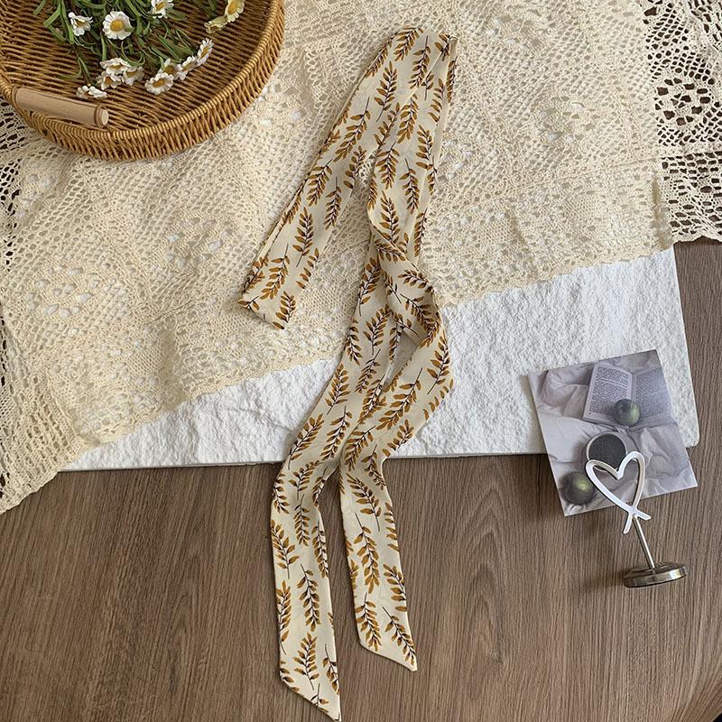 Double-layer polka dot silk scarf, high-end versatile small scarf, fashion headscarf, headband, hair tie, decorative belt.