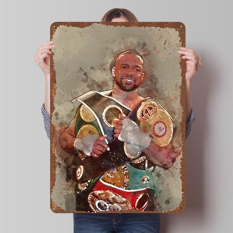 Roy Jones Jr Boxer Metal Posters Custom Vintage Metal Signs Wall Art Retro Tin Plaque for Man Cave Decoration Bedroom Desk Decor