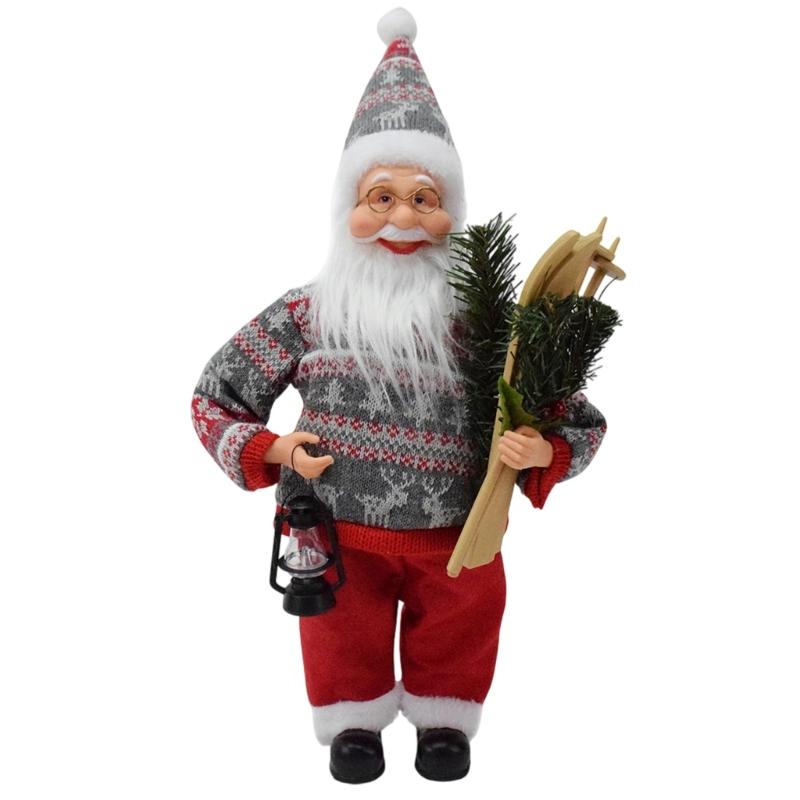 

Festival Santa Figurine Holding Lanterns Holiday Decoration Desktop Ornament For Living Room Shelf Or Window Display 1