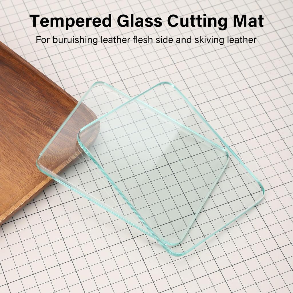 WUTA Clear Glass Plate for Leathercraft Polishing, 1301008mm (Rounded Edges)