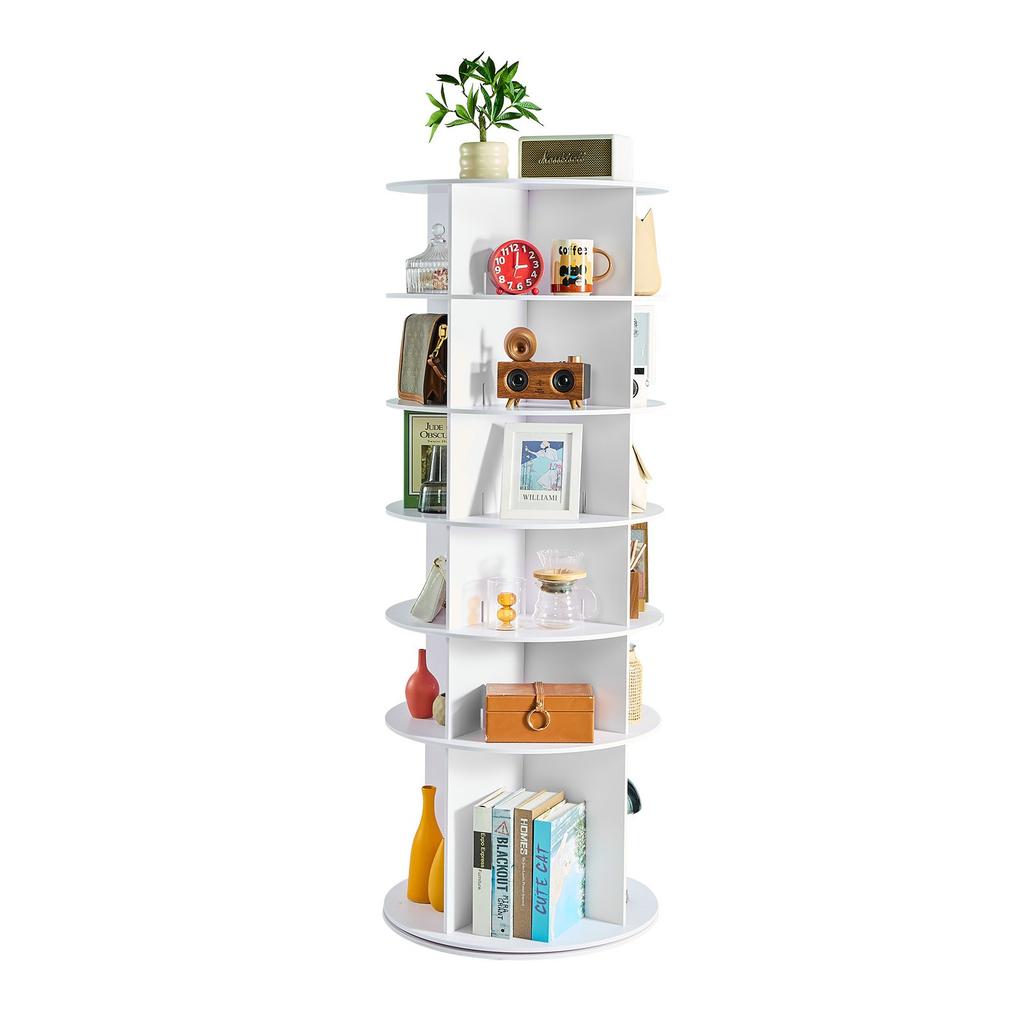 VEVOR 6 Tiers Rotating Shoe Rack Tower, 360 degrees Spinning Shoe Rack, Revolving Storage Round Carousel Display