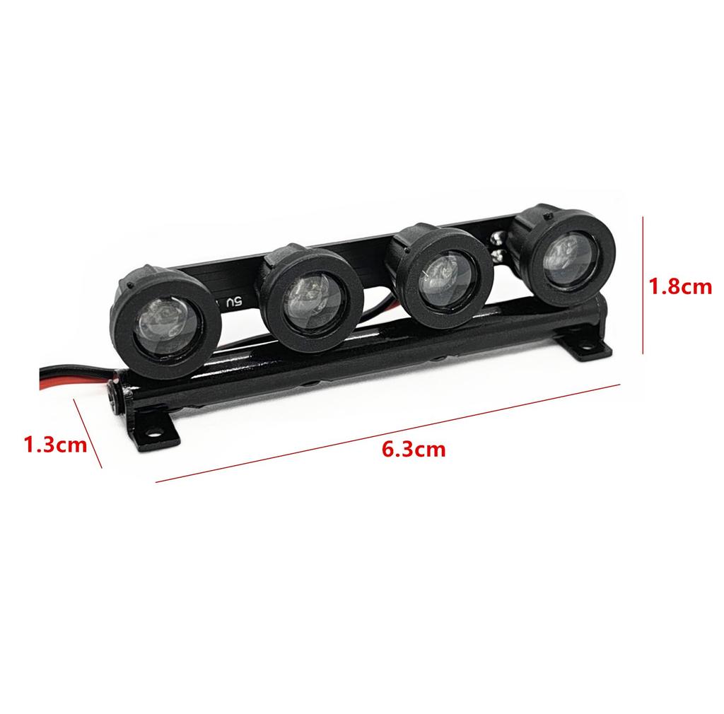 SHEAWA Zestaw Oświetleniowy do Samochodu RC, 4 Reflektory LED, Zestaw Oświetleniowy, Części Modyfikacyjne, Kompatybilny z TRX4 i Innymi Modelami (Okrągły)