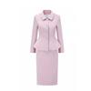 AD Korean Style Women's Stand-Up Collar Coat & Pink Wool Skirt Set, 2025 Winter Collection