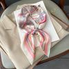 70cm Retro Printed Korean-Style High-End Imitation Silk Scarf for Women - Versatile Fashion Square Accessory