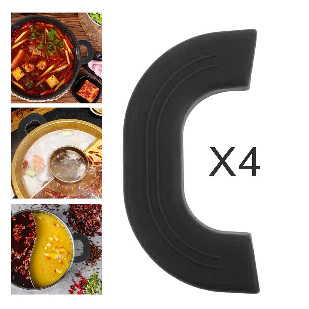 4 Sztuki Silikonowy Uchwyt Pomocniczy Uchwyt Uchwyt do Gorącego Garnka Gadżety Kuchenne Podkładki Pod Gorące Naczynia Antypoślizgowy Uchwyt do Patelni Talerzy Woków Garnków