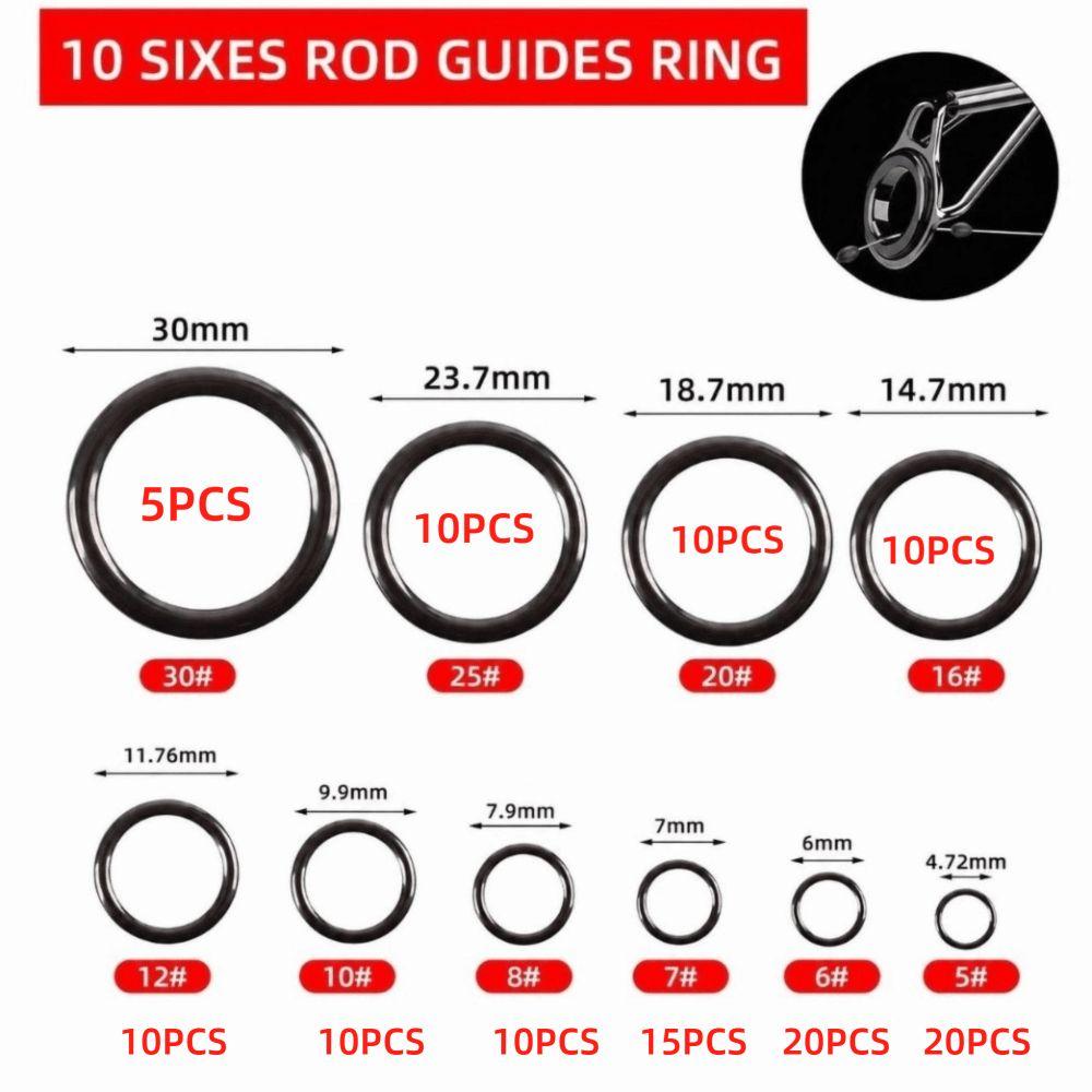 80/120PCS Ceramic Rod Eye Replacement Kit Rod Building Maintenance Kit For Fishing Pole Repair
