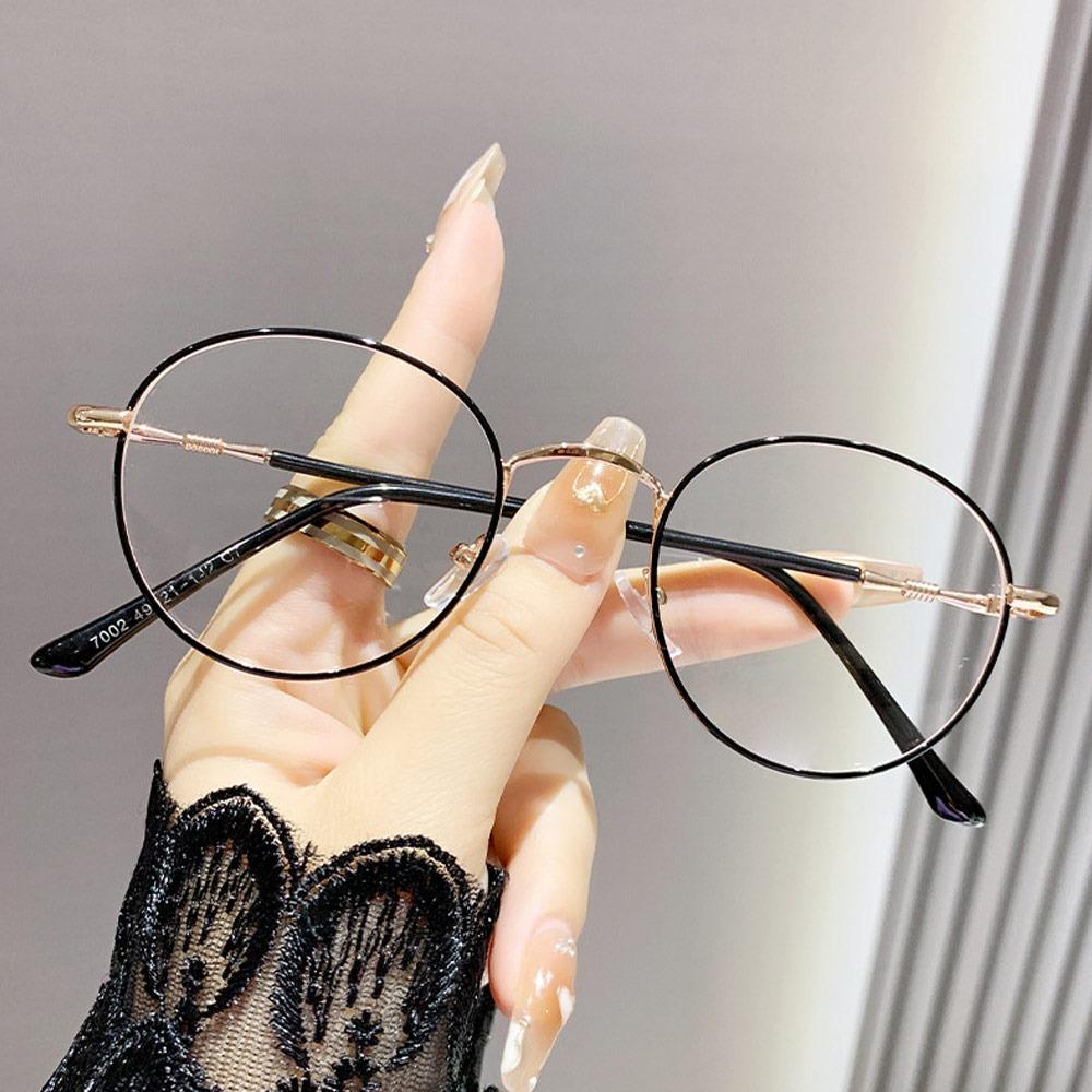 Metall Polygone Rahmen Blaulichtfilterbrille Ovaler Metallrahmen Runder Metallrahmen Myopiebrille Markendesigner Vintage Klassisch