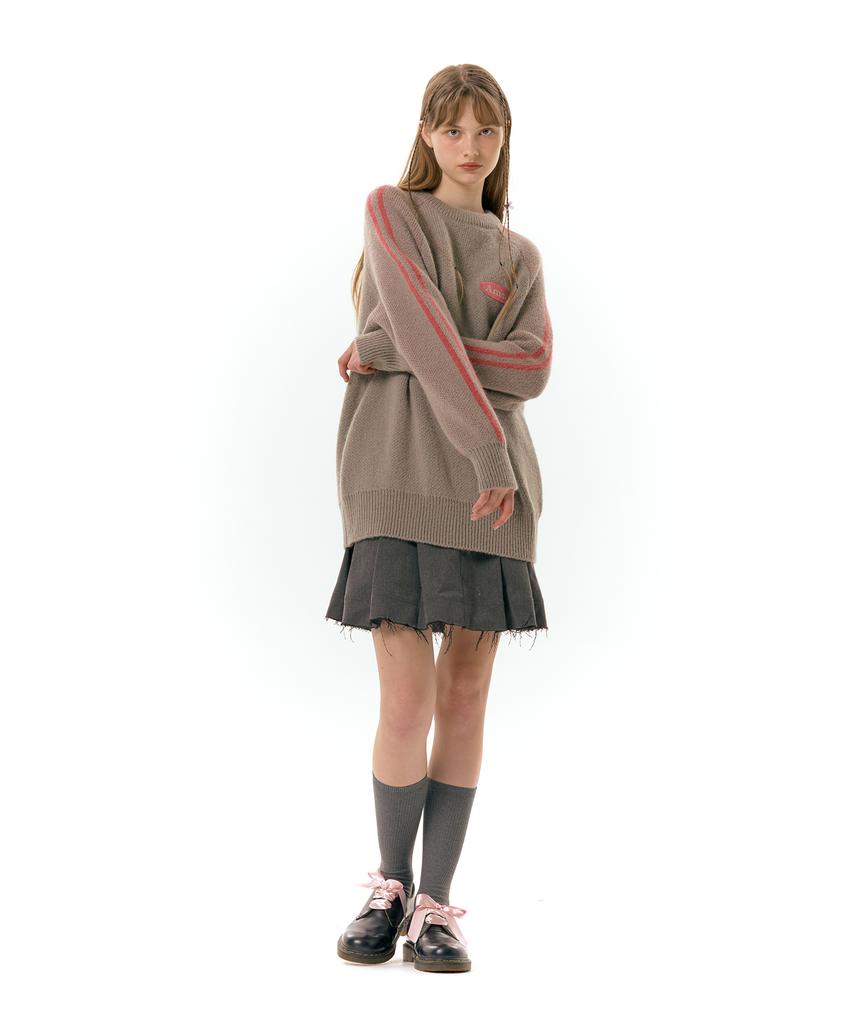 AMES-WORLDWIDE Basic Logo Wappen Knit Beige (Am2Dfuk602A)