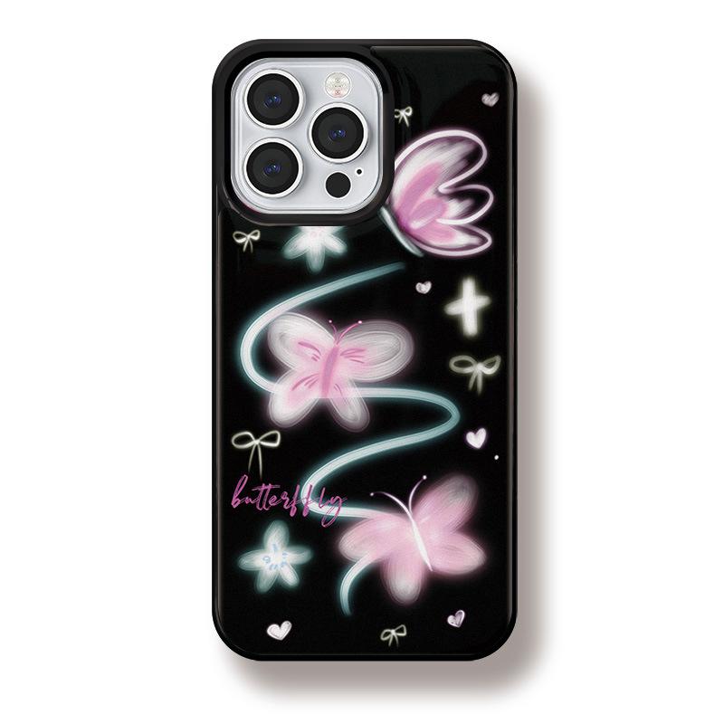 

Чехол для iPhone 16, 15, 14, матовый черный край, совместим и подходит для 13/12 promax, черный фон 12PROMAX