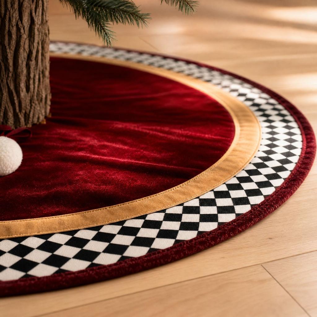 Christmas Tree Skirt, Festive Holiday Decoration for Living Room and Christmas Party