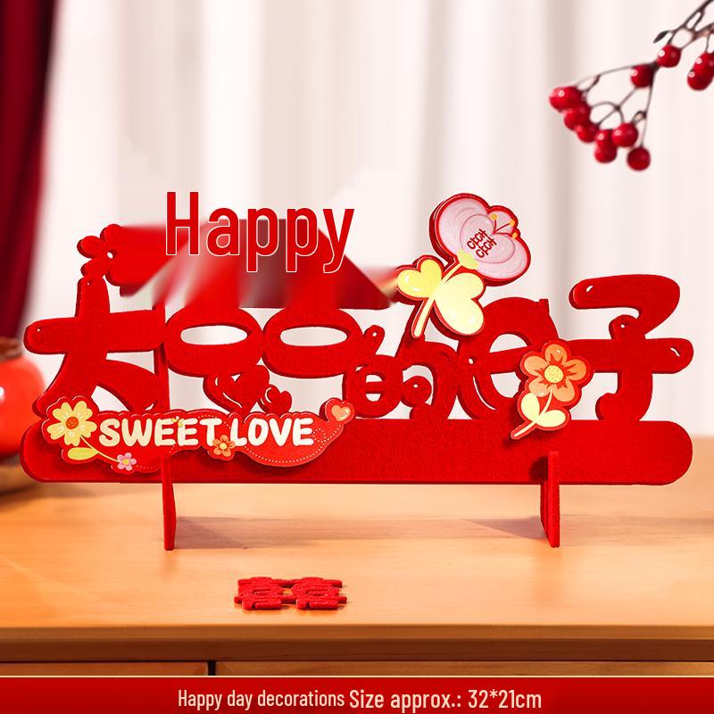 3D Свадебное украшение «Двойное счастье» для украшения комнаты Wedding 3D Ornament