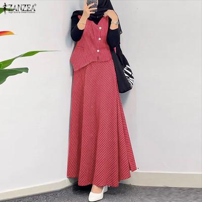 Women Sleeveless Vest Tops and Long Skirts Casual Two Piece Suit Sets