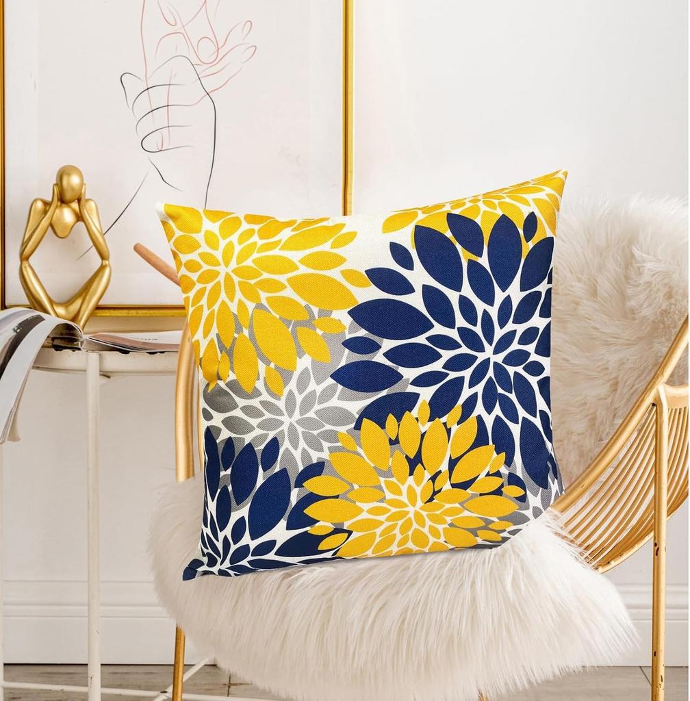 Decorative Throw Pillow Covers,Farmhouse Outdoor Modern Floral Flower Pillow Cover For Couch Sofa Living Room