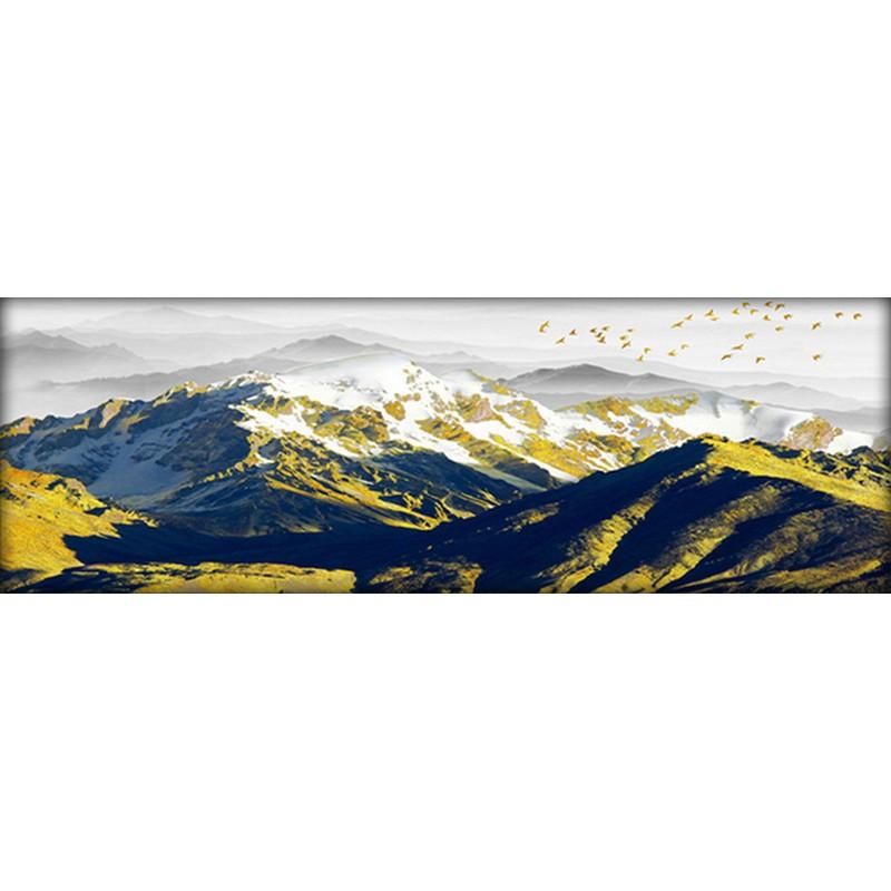 Golden Mountain Modern Landscape Canvas Painting Posters and Prints Wall Art Scenery Pictures for Living Room Decor No Frame