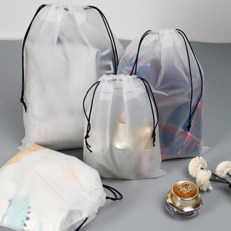 Shoes Bag Drawstring Cosmetic Bags Transparent Peva Organization Pouch Waterproof Travel Clothes Bag Storage Pouch Home Item