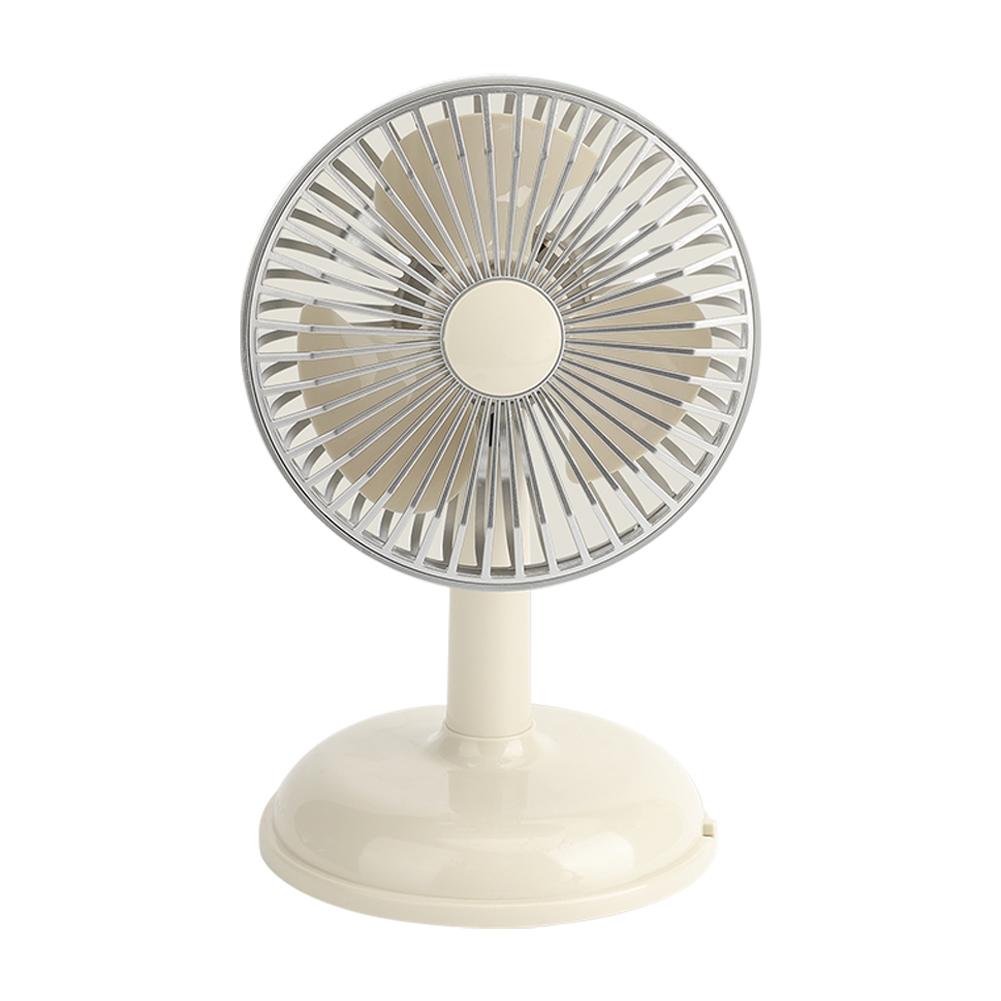 

Vintage Small Desk Fan 2 Speeds Desktop Fan USB Rechargeable Portable Fan 800mAh Quiet for Office Camping Home Bedroom Dorm белый