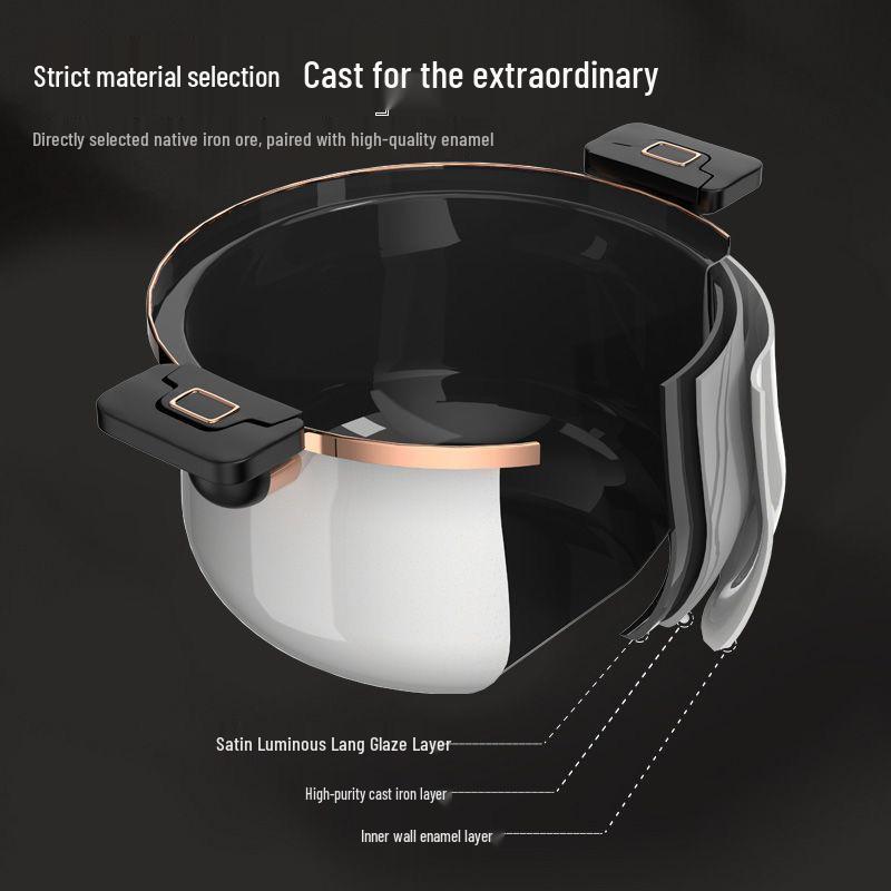 Large Capacity Non-Stick Enamel Pressure Cooker for Gas & Induction Stoves