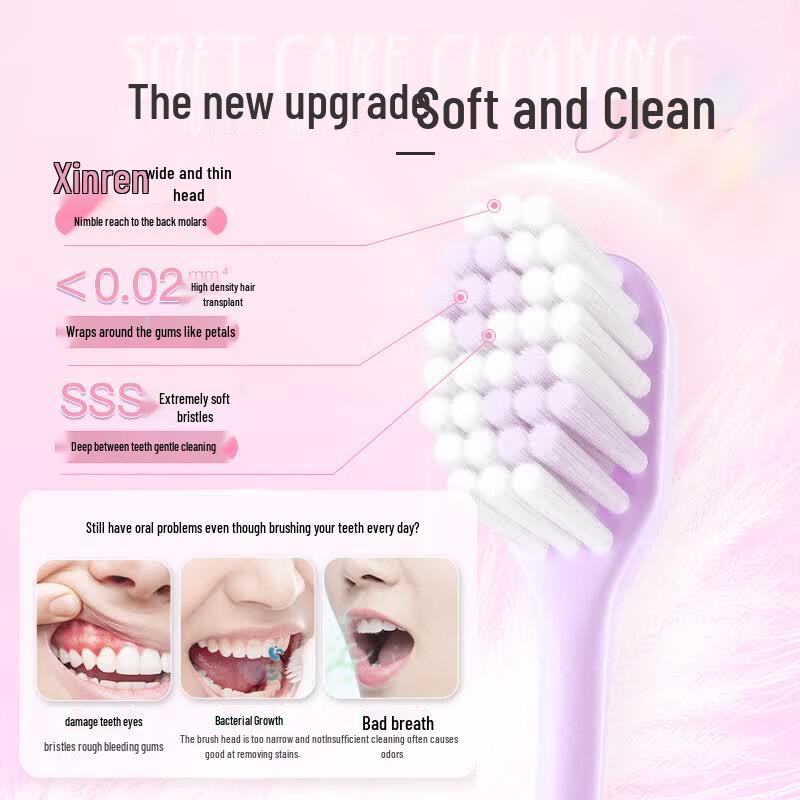 Saky Cherry Blossom Soft Bristle Toothbrush 2-Pack