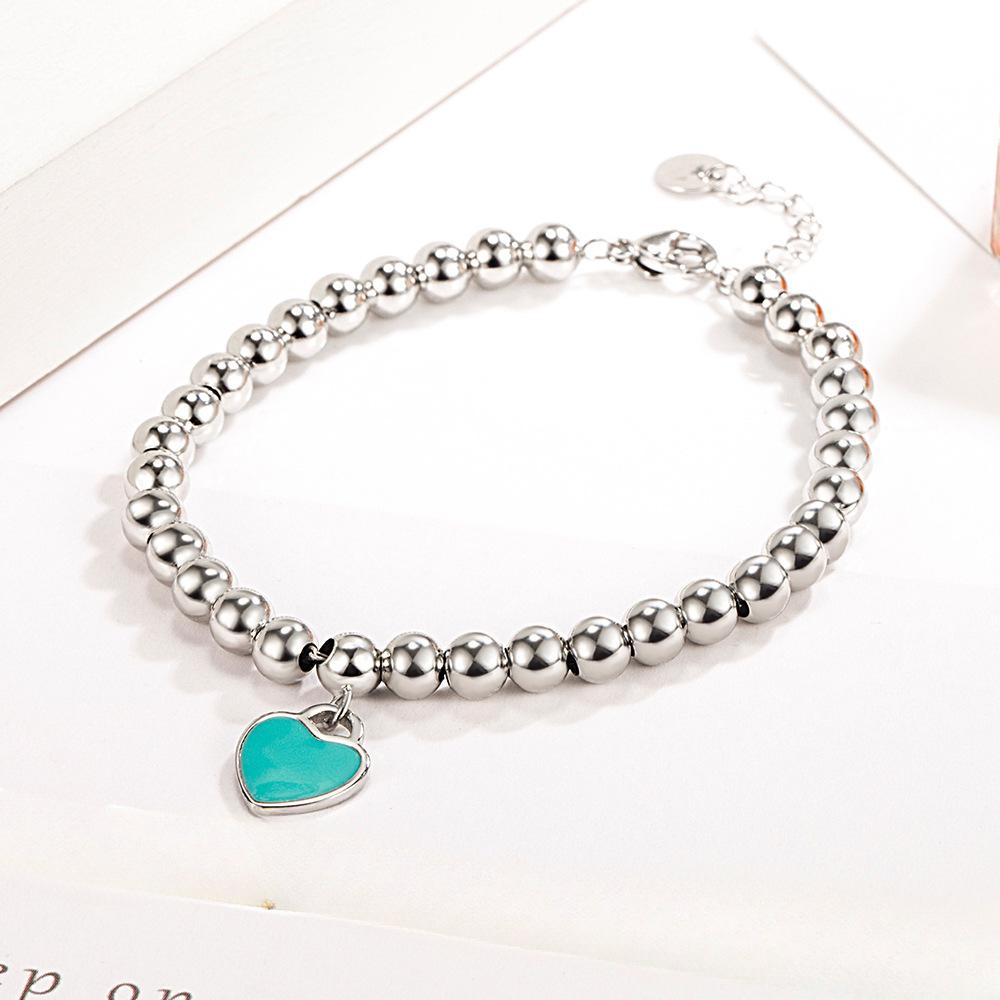 

Романтичный модный браслет с круглыми бусинами в форме персикового сердца, женское украшение в форме сердца, браслет с бусинами Будды в том же стиле