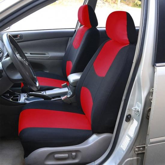 Full Set Rose Rot Car Seat Cover Polyester Fabric Front Rear Seat Protector Mat