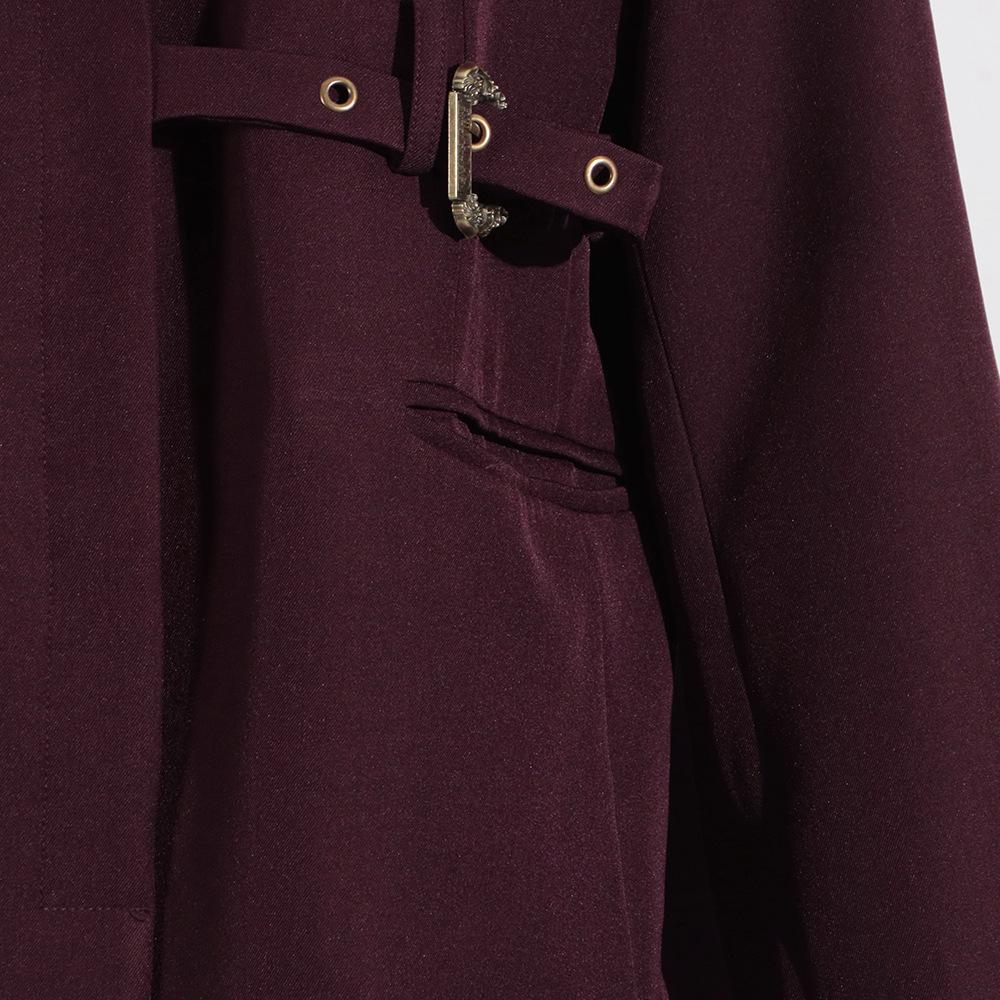 2026 Spring Angora Red Women's Blazer - European & American Luxury Design with Irregular Waist-Cinching