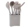 Kitchen Utensils Set Silicone Stainless Steel Heat Proof Spatula Spoon Kitchen Gadgets Tools with Drainer and Holder