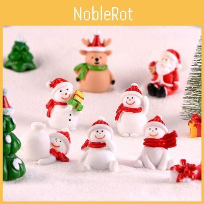 Charming Christmas Tree Santa Claus Snowman Ornaments Delightful Miniature Garden Decor For All Occasions