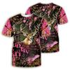 Summer Round Neck 3D Animal Print Top Camouflage Uniform Fashionable Casual Short Sleeved Men's T-shirts