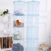 Portable Home Organizer Bag 4 Girds Clothes Storage Basket Folding Basket Teddy Hammock Net Storage Hanging Bag