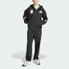 adidas Sportswear Z.N.E. FW24 Full-Zip Hooded Jacket, Men Minimalist Logo Black Long Sleeve Outerwear JD5984