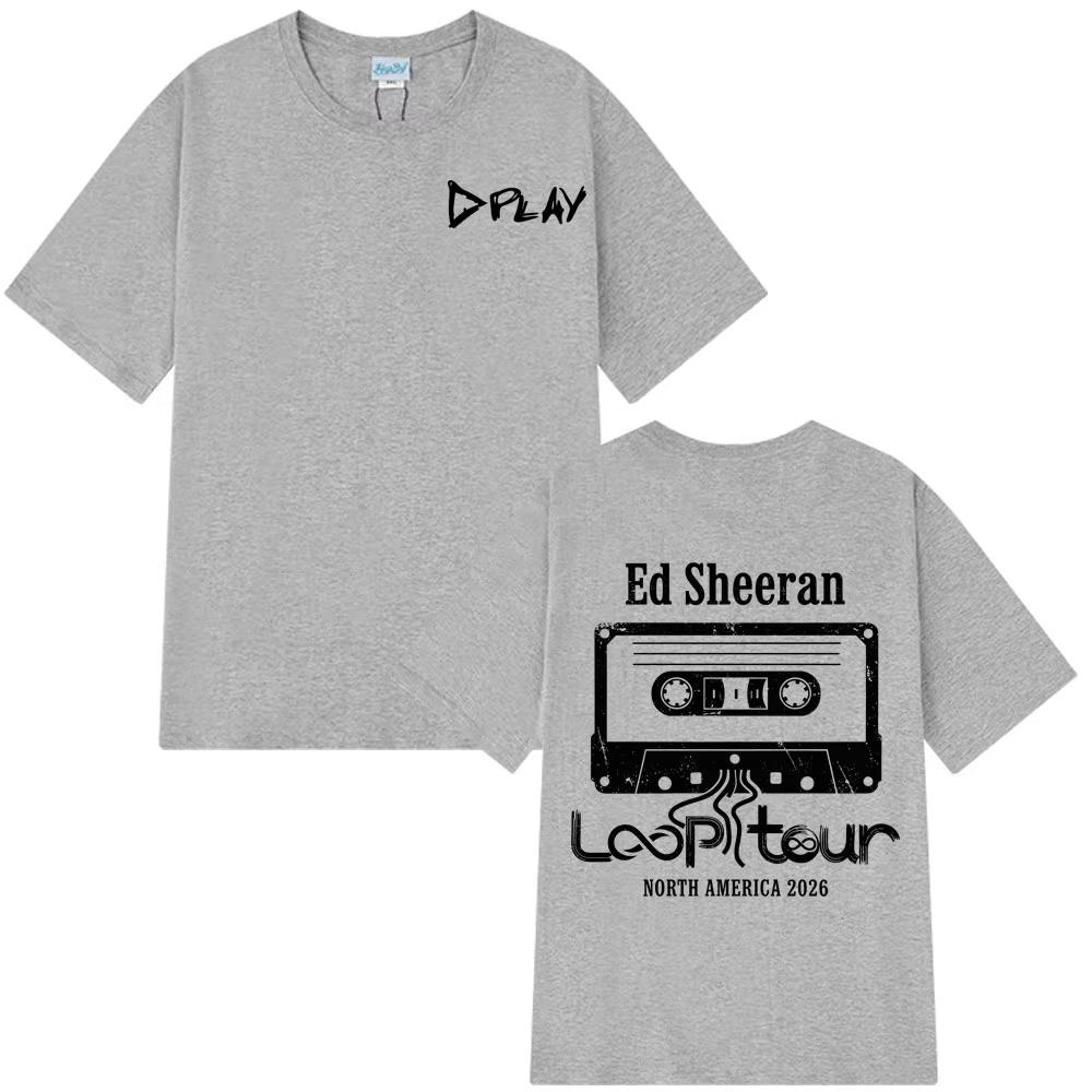 Ed Sheeran Loop Tour 2025 Vintage Graphic Tees Men Women Fashion Clothing T-shirt Short-sleeved Cotton Casual Harajuku T-shirts