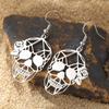 Dawapara Skull Earrings Gothic Skull Rose Dangle Earrings Stainless Steel Goth Jewelry Halloween Graduation Gifts