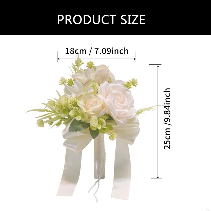 92MF Bouquet da Sposa Fiore di Rosa Artificiale per Cerimonia Nuziale Fotografia