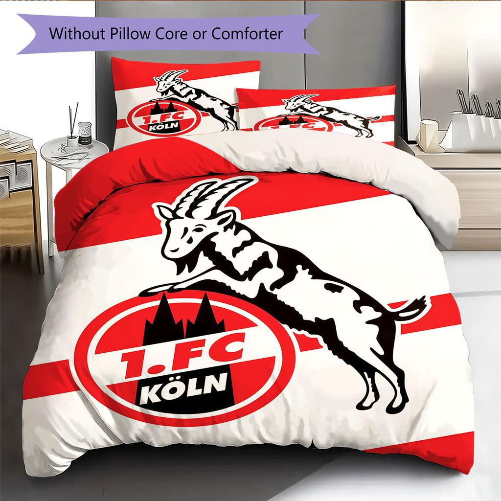 1. FC Köln Pattern Bedding Home Decoration Birthday Gift ( 1 duvet cover + 2 pillowcase, without core),fan merchandise.