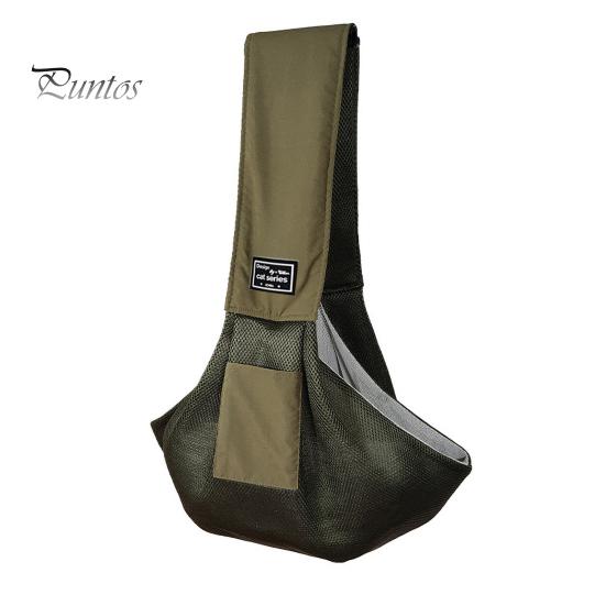 

Слинг-переноска для собак для маленьких собак и кошек, сумка-слинг для домашних животных без рук, безопасная дышащая сетчатая ткань, дорожная сумка для щенка с карманом армия зеленый