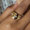 Yori Stainless Steel Metal Minimalist High Quality Ring Water Resistant Texture Fashion PVD Waterproof Daily Jewelry