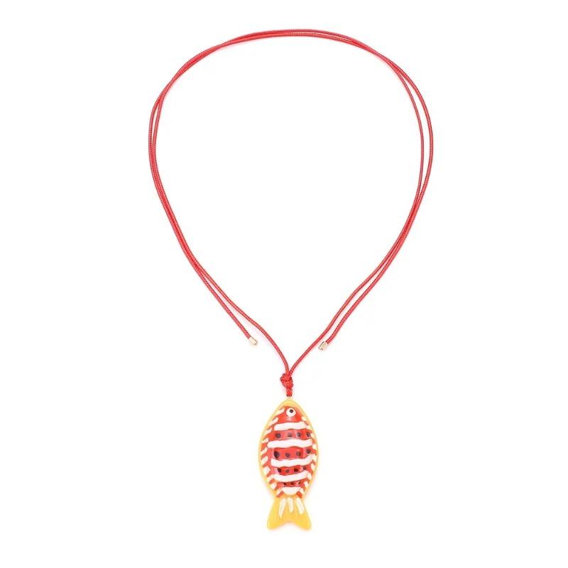Colorful Animal Fish-shaped Pendant Necklace Summer Beach Party Necklace Jewelry Accessories Cute Korean Style Jewelry