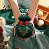 Durable Fabric Bags for Small Gifts Drawstring Christmas Candy Bags, Reusable Gift Wrap Holiday Celebration Holders Cute Eve Fruit Party Favor