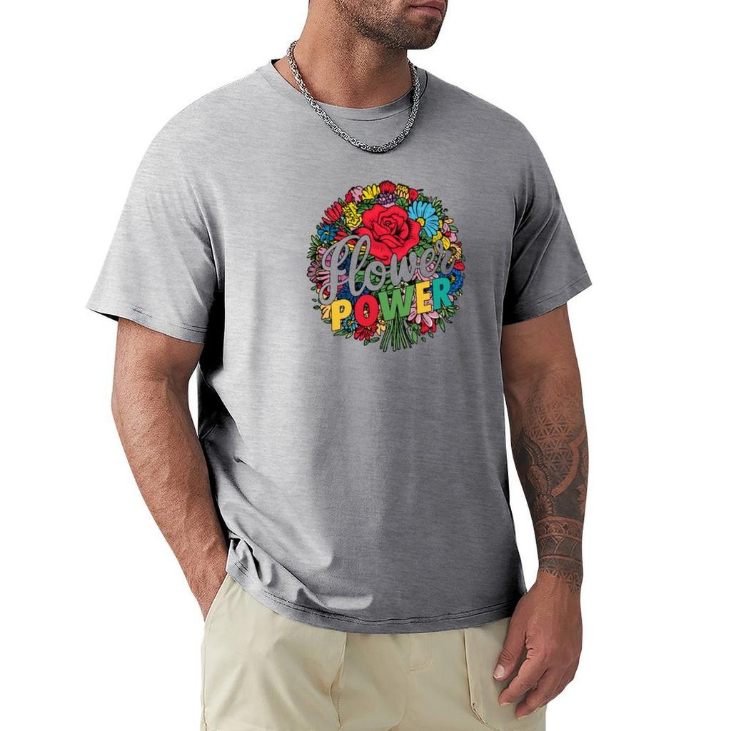 Flower Bouquet T-Shirt Design - Vibrant Typography & Illustration T-Shirt Basketball Graphic Tees Tops Cute Tops Men T Shirts