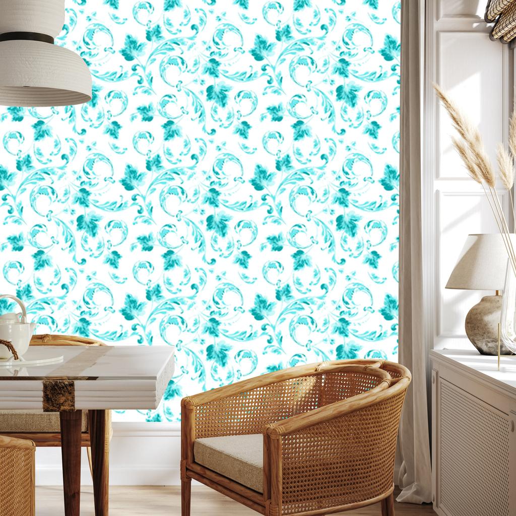 Ornamental Leaves Wallpaper for Living Room and Bedroom 50x1000