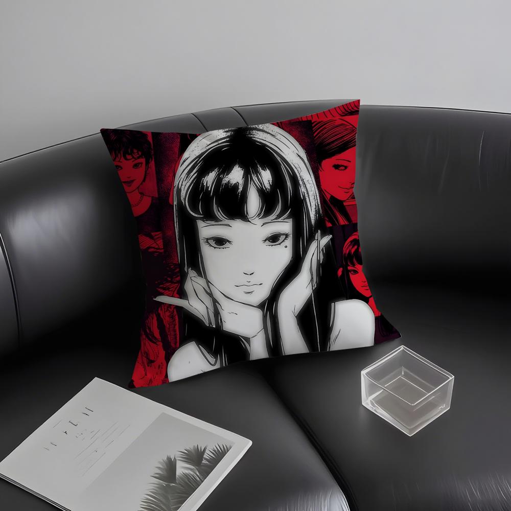 T-Tomie Junjiitoess Comic Cushion Cover Pillowcase Ultra Soft Skin Friendly Fabric Cloud Like Comfort & Concealed Zipper
