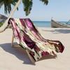 1pc Elegant Blooming Peonies 2D Printed Microfiber Beach Towel, Quick Dry Super Absorbent. Great for Beach, Pool